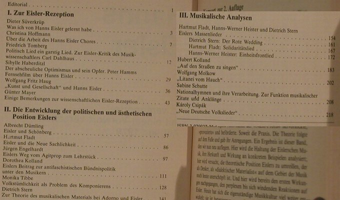 Eisler,Hanns: Haug,W.F.(Hg),Argument Sonderband 5, Argument (3-920037-25-1), D, 2.Aufl., 1979 Typ: Buch Best.-Nr.: 40006 Preis: 5,00 Euro