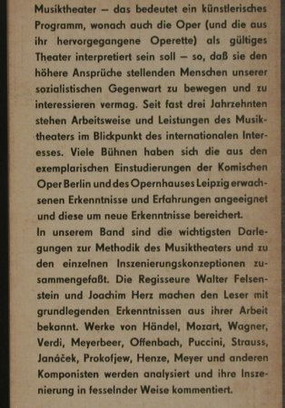 Musik-Theater: Felsenstein,W./Herz,J., Reclam (660 471 5), DDR,430 S., 1976 Typ: TB Best.-Nr.: 40016 Preis: 3,00 Euro
