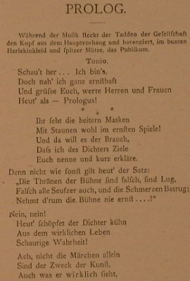 Leoncavallo,Ruggerio: Der Bajazzo - deutsch v. L.Hartmann, Adolph Fürstner, D, vg+ Typ: Heft Best.-Nr.: 40078 Preis: 3,00 Euro