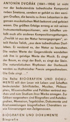 Dvorak,Antonin: Biografien-Paper leicht vergilbt, Reclam (253), D Typ: TB Best.-Nr.: 40243 Preis: 2,00 Euro
