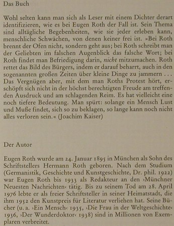 Roth,Eugen: So ist das Leben - Verse und Prosa, dtv(3-423-00908-x), D, 1994 - TB - 40084 - 2,50 Euro