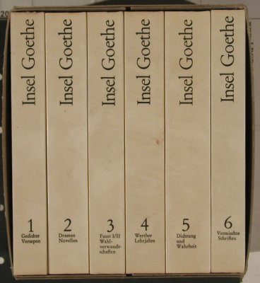 Goethe, Johann Wolfgang von: Werkausgabe, 6 Bände im Schuber, Insel(), D, 1977 - Buch - 40166 - 17,50 Euro