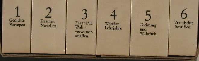 Goethe, Johann Wolfgang von: Werkausgabe, 6 Bände im Schuber, Insel(), D, 1977 - Buch - 40166 - 17,50 Euro
