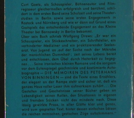 Goetz,Curt: Memoiren d. Peterhans v. Binningen, Ullstein(443), D, 1963 - TB - 40009 - 2,00 Euro