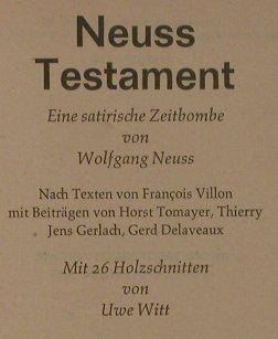 Neuss,Wolfgang: Neuss Testament, Erstausgabe!, vg+, rororo (891), D, 1966 Typ: TB Best.-Nr.: 40036 Preis: 3,00 Euro
