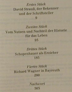 Nietzsche,Friedrich: Unzeitgemässe Betrachtungen, insel(3-458-32209-4), D, 1981 - Buch - 40058 - 3,00 Euro