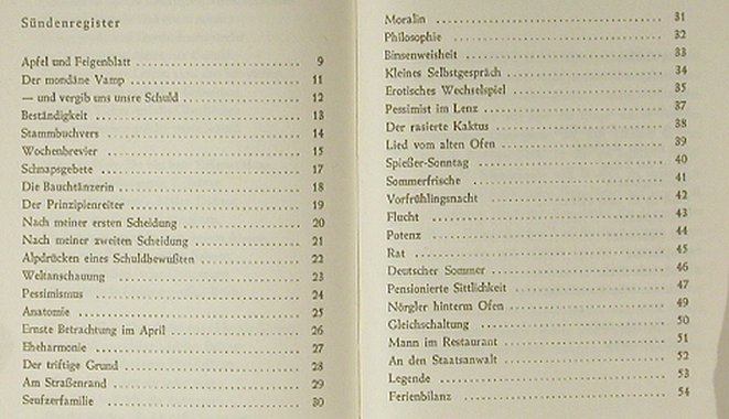 Endrikat,Fred: Höchst weltliche Sündenfibel, Blanvalet(), D, 1957 - TB - 40198 - 3,00 Euro