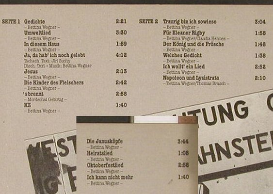 Wegner,Bettina: Traurig bin ich sowieso, CBS(85 133), D, 1981 - LP - E4612 - 5,00 Euro