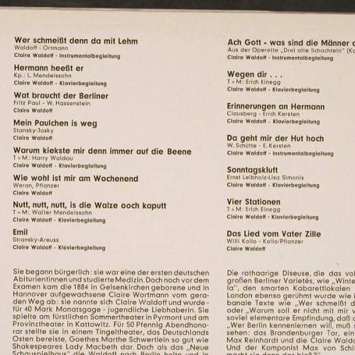 Waldoff,Claire: Wer Schmeisst Denn Da Mit Lehm..., Odeon(O 83 883), D,  - LP - E5852 - 9,00 Euro