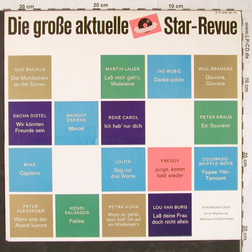 V.A.Die Große Aktuelle Star-Revue: Gus Backus...Colorado-Skiffle Boys, Polydor(P 71 516), D, 1963 - LP - E5871 - 7,50 Euro