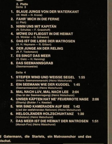 V.A.Das Meer i.d.Heimat d.Matrosen: Will Höhne,Georg Stern,A Matschat, Metron.(DALP 2/1919), D, 1973 - 2LP - F1701 - 7,50 Euro