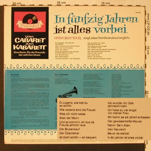 Reutter,Otto: In 50 Jahren ist alles vorbei, Polydor(46 588), D, 1967 - LP - F3140 - 7,50 Euro