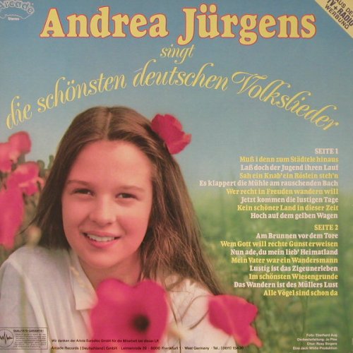 Jürgens,Andrea: Singt Die SchönstenDeut.Volkslieder, Arcade(ADE G 129), D,  - LP - F3148 - 5,00 Euro