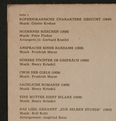 May,Gisela: singt Erich Kästner, Amiga (red)(8 55 144), DDR, 1968 - LP - F3461 - 5,00 Euro