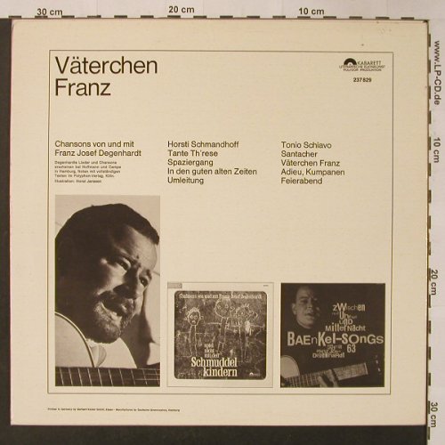 Degenhardt,Franz-Josef: Väterchen Franz, Polydor Kabarett(237 829), D, 1966 - LP - F3844 - 6,50 Euro