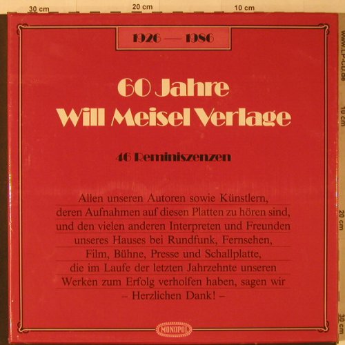 V.A.60 Jahre Will Meisel Verlage: 46 Reminiszenzen,Box, FS-New, Monopol(M 2027-29), D, 1986 - 3LP - F4605 - 15,00 Euro