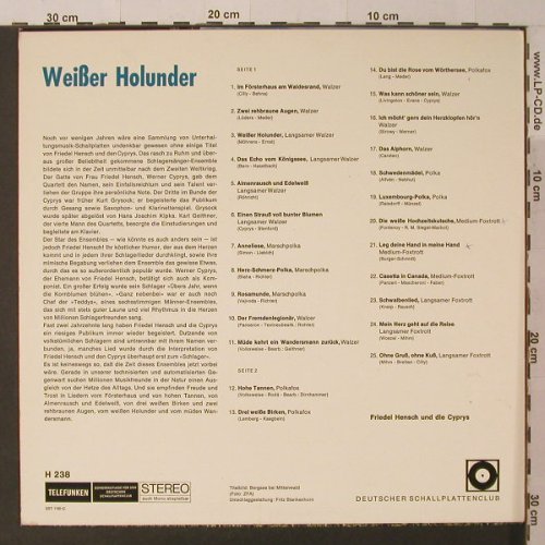Hensch,Friedel & die Cypris: Weißer Holunder(NUR Cover), Telefunken(H 238), D, DSC,  - Cover - F5251 - 1,50 Euro
