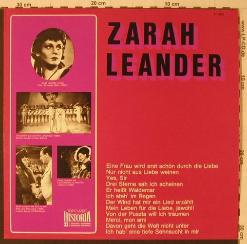 Leander,Zarah: Same, Historia Top Classic(H 602), D,  - LP - F5670 - 5,50 Euro