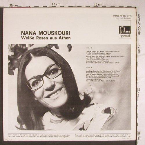 Mouskouri,Nana: Weisse Rosen aus Athen, Fontana(701 596 WPY), NL,  - LP - F6513 - 6,00 Euro