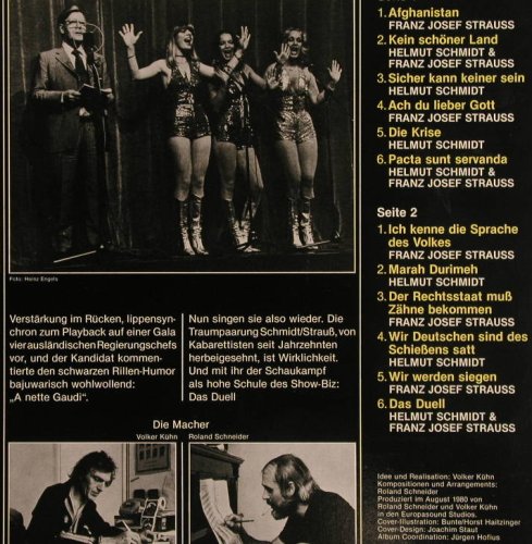 V.A.Bonner Hitparade: Das Duel, Strauss/Schmidt, woc, Bellaphon(27 01 016), D, 1980 - LP - F6537 - 5,50 Euro