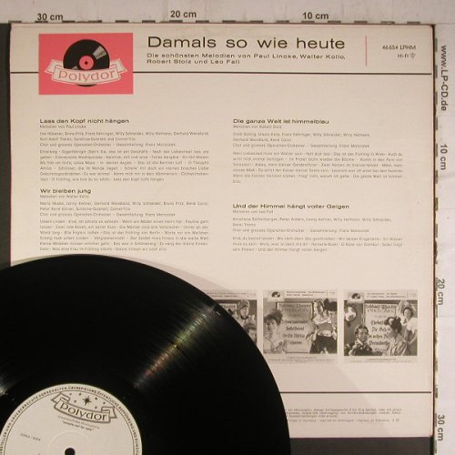 V.A.Damals so wie heute: Paul Lincke,Walter Kollo,R.Stolz..., Polydor(46 654 LPHM), D,whMuster, 1963 - LP - F6937 - 5,00 Euro
