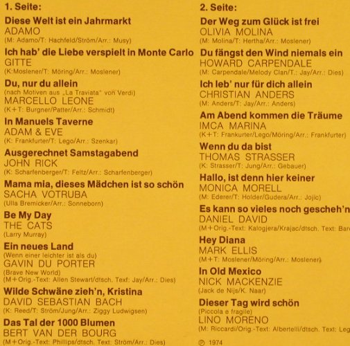 V.A.20 Stars - 20 Hits: '75, Adamo..Lino Moreno, EMI Electrola(27 473-8), D, 1974 - LP - F8406 - 5,00 Euro