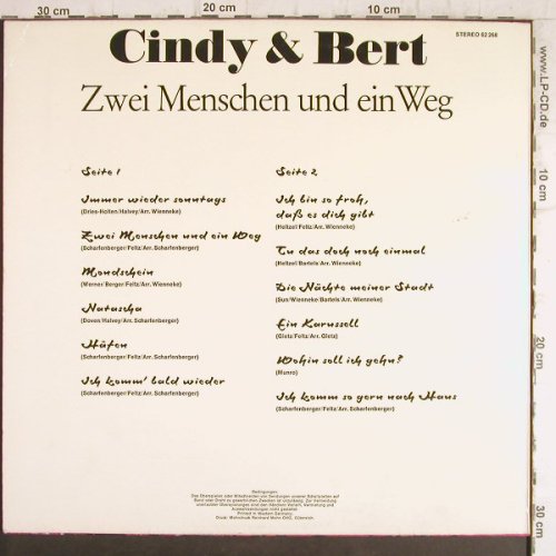 Cindy & Bert: Zwei Menschen Und Ein Weg, BASF Cornet(62268), D,Club Ed., 1973 - LP - F8645 - 5,00 Euro