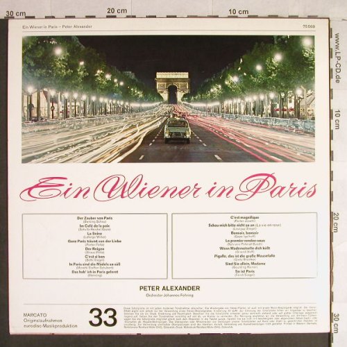 Alexander,Peter: Ein Wiener In Paris, vg+/m-, Marcato(75 569), D,  - LP - H1425 - 5,00 Euro