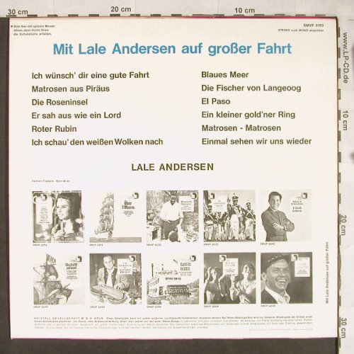 Andersen,Lale: Mit L.A. Auf Großer Fahrt, vg+/m-, Volksplatte(SMVP 6103), D,  - LP - H1552 - 6,00 Euro