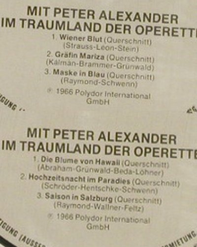 Alexander,Peter: Im Traumland der Operette,Musterpl., Polydor, Ri(2430 253), D,No Cover, 1966 - LP - H2087 - 20,00 Euro