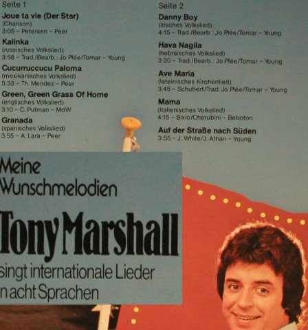 Marshall,Tony: Meine Wunschmelodien, singt intern., Ariola(26 156 IT), D, Foc, 1978 - LP - H2168 - 7,50 Euro