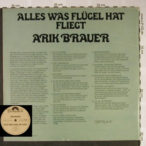 Brauer,Arik: Alles was Flügel hat Fliegt,Foc, Polydor Musterplatte(2437 221), D, 1973 - LP - H2342 - 22,50 Euro