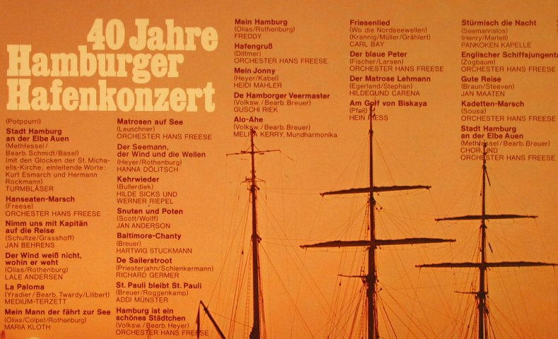 Freese,Hans & Hamb.Hafenkonzert: 40 Jahre Hamburger Hafenkonzert, Polydor(249 302), D, 1969 - LP - H3171 - 9,00 Euro