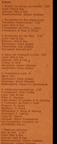 Hein & Oss: Singen Arbeiterlieder, Foc, m-/vg+, Büchergilde(15 001), D,  - LP - H3263 - 5,00 Euro