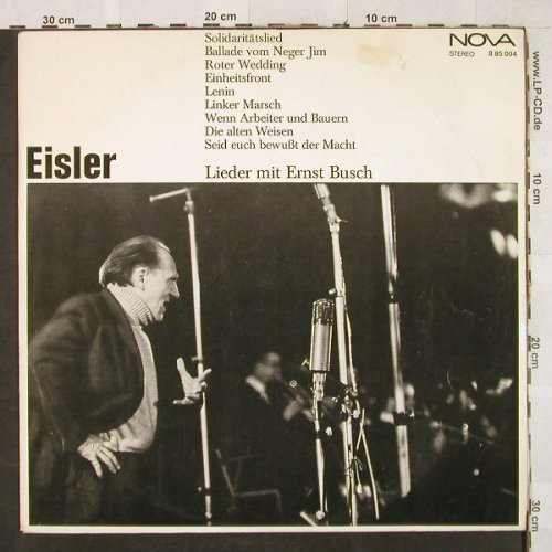 Eisler,Hanns: Lieder mit Ernst Busch, m-/vg+, Nova(8 85 004), DDR, 1974 - LP - H3266 - 5,00 Euro