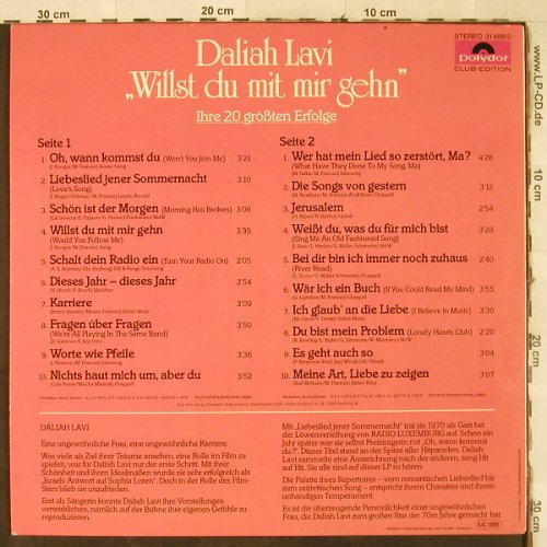 Lavi,Daliah: Willst du mit mir geh'n, Club Ed., Polydor(31 488 0), D, Ri, 1971 - LP - H3719 - 5,00 Euro
