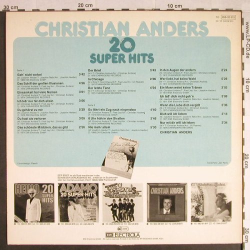 Anders,Christian: 20 Super Hits, m-/vg+, Chranders(058-32 015), D,  - LP - H406 - 3,00 Euro