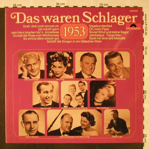 V.A.Das Waren Schlager: 1953 - Bruce Low...Detlev Lais, Polydor(2459 006), D,  - LP - H4690 - 5,00 Euro