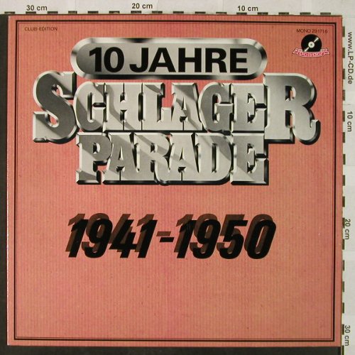 V.A.Schlagerparade-10Jahre-1941-50: 1942-Lale Andersen...Rudi Schuricke, Polydor,Club Ed.(29 171 6), D, Mono,  - LP - H4953 - 4,00 Euro