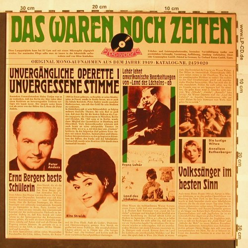 V.A.Das Waren noch Zeiten: Unvergängliche Operette I 1949, Polydor(2459 020), D,  - LP - H5892 - 6,00 Euro