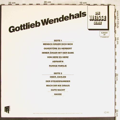 Wendehals,Gottlieb: Same- Die Weisse Serie, Master Rec./Teldec(6.25221 AF), D, 1982 - LP - H6345 - 4,00 Euro