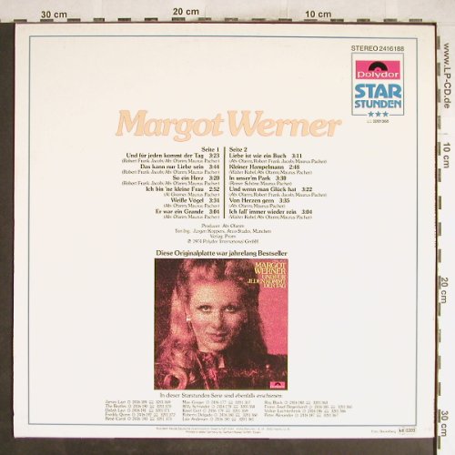 Werner,Margot: Und für jeden kommt der Tag, Polydor Star Stunden(2416 188), D, Ri, 1974 - LP - H6981 - 6,00 Euro