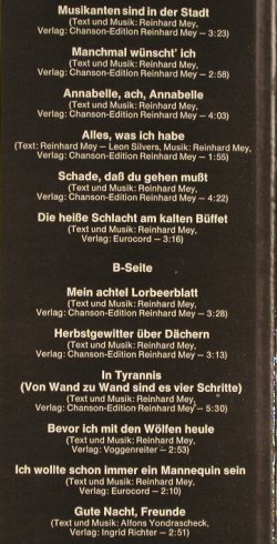 Mey,Reinhard: Mein Achtel Lorbeerblatt, Foc, Intercord(28 782-1), D,  - LP - H7149 - 6,00 Euro