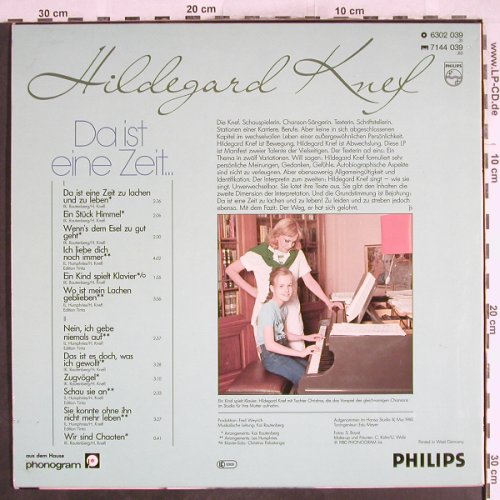 Knef,Hildegard: Da Ist eine Zeit..., Philips(6302 039), D, 1980 - LP - H7196 - 7,50 Euro