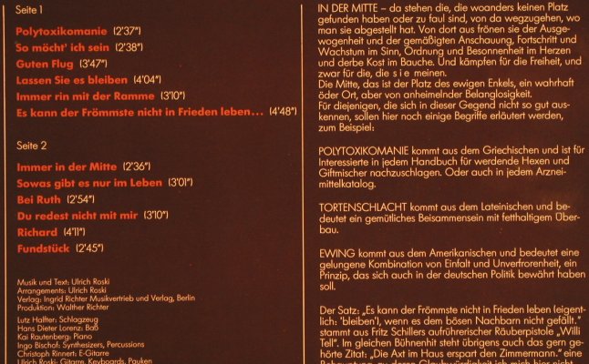 Roski,Ulrich: Immer in der Mitte, Intercord(INT 160.195), D, 1984 - LP - H7212 - 7,50 Euro