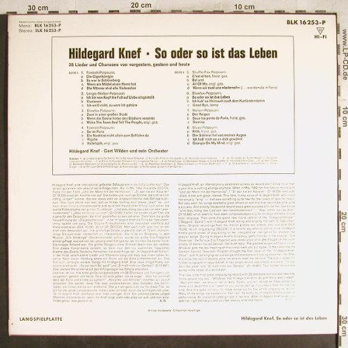 Knef,Hildegard: So oder so ist das Leben, Decca(BLK 16 253-P), D, Mono,  - LP - H7615 - 10,00 Euro