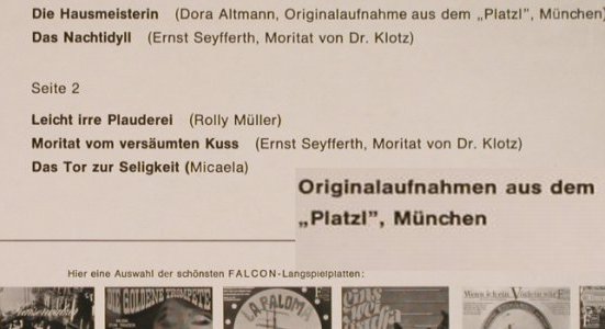 V.A.Selten So Gelacht: Origin.Aufn a.dem Platzl München, Falcon(L-ST 7005), D,  - LP - H7813 - 6,00 Euro