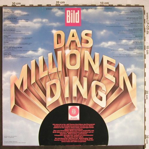 V.A.Das Millionen Ding: Udo Jürgens...Freddy Quinn, Bild/Ariola(25 799 XT), D, 1978 - LP - H7843 - 4,00 Euro