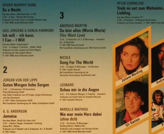 V.A.Hits'87: Das Deutsche Doppelalbum, Ariola(303 153), D, 1987 - 2LP - H8053 - 5,00 Euro