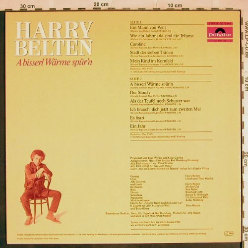 Belten,Harry: A bisserl Wärme spür'n, Polydor(2372 143), D, 1982 - LP - H8081 - 5,00 Euro